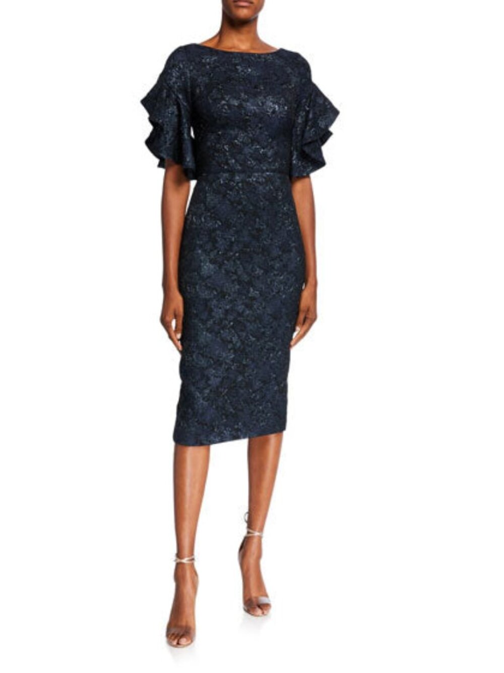 Theia Midnight Cloque Dress